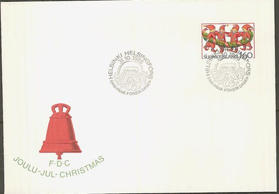 1986 joulupostimerkki ensipäiväkuorella