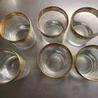 Vintage Gold Rimmed Crystal Whiskey Classes 1970-luku - pikkukuva 4