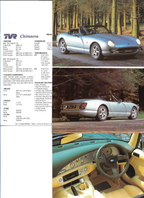 1999 TVR Chimaera esite - KUIN UUSI