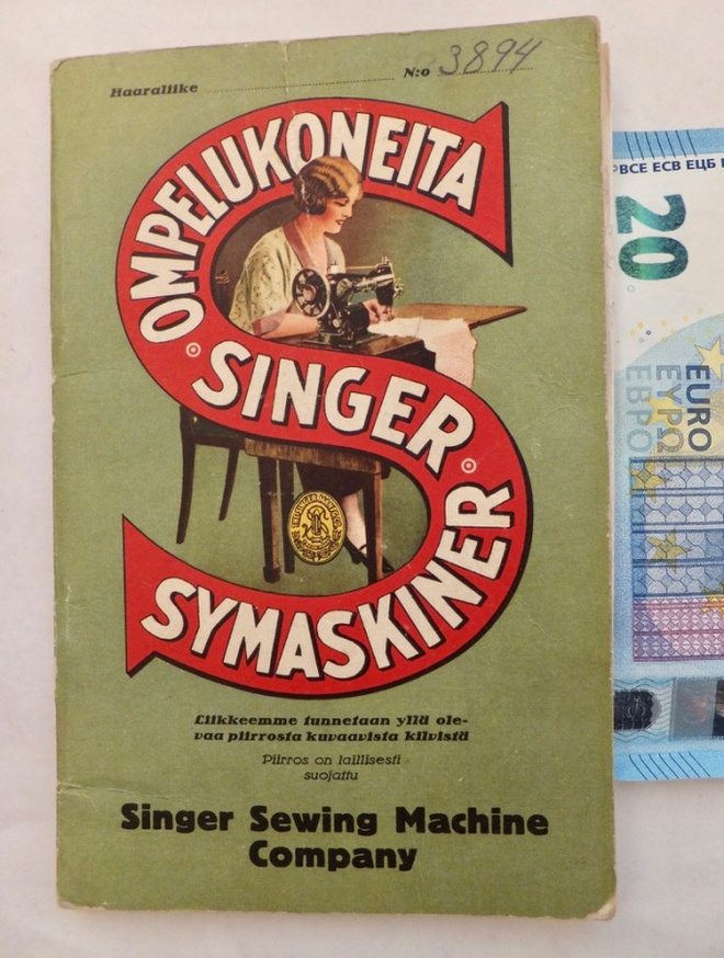 VANHA Vuokramaksukirja SInger Ompelukone Kivat Merkit 1929