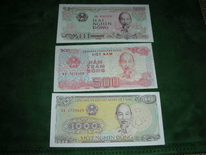 Vietnam 500, 1000 ja 2000 dong setelit