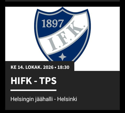 2 istumapaikkaa HIFK-TPS 14.10.