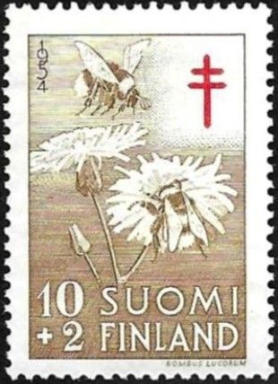 1954 TUB merkki  Kimalainen 10 + 2 mk ** LaPe 434