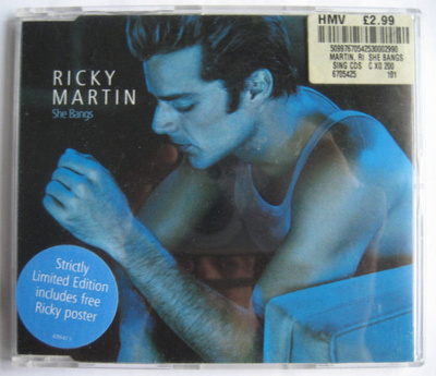 Ricky Martin: She bangs - Cd EP  (Sis. JULISTE) Harvinainen