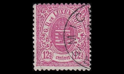 Luxemburg 32b o Vaakuna 12½ C (13) karmiininrosa (1875)