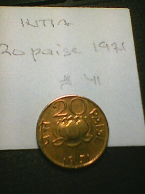 Intia 20 paisa 1971 km#41