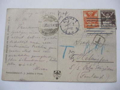1922 Praha lunastuskortti s/s Östra skärgårdenilla