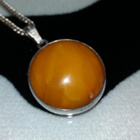 Honey egg Amber kotimainen hopea riipus meripihka - pikkukuva 5