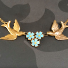 Vintage Love Dove kaulakoru lintu riipus 60-luvun - pikkukuva 1