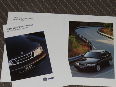 1996 Saab 900  / 9000 - V6 - esite - KUIN UUSI  suomalainen