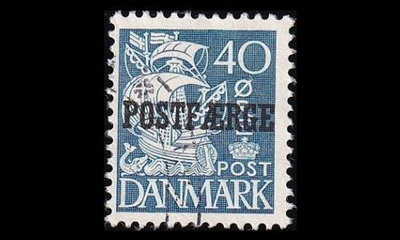 Tanska PF_27 o Laiva 40 öre sininen (1942)