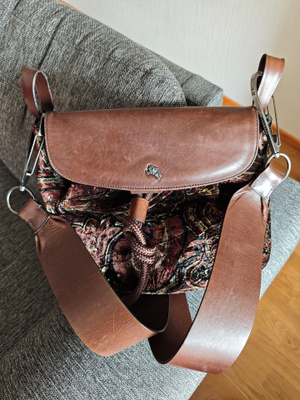 Burberry vintage aito upea nahkalaukku ruskea leather