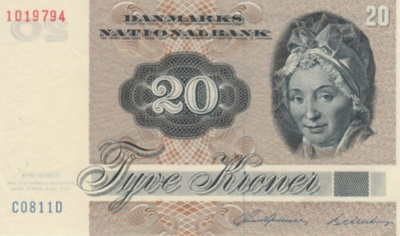 (B0106) DEMARK, 1981. 20 Kroner. P-49c. aUNC (AU)