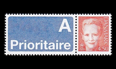 Tanska 1242zf ** Margrethe 4.50 Kr vihkomerkki (2000)