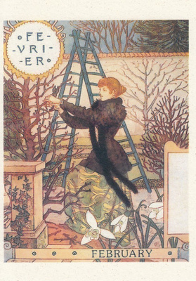 Eugene Grasset: Helmikuu (postikortti)