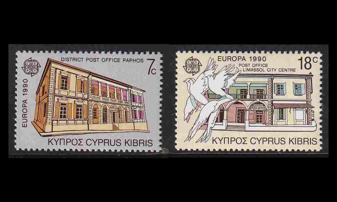 Kypros 748-9 ** Europa postitoimistoja (1990)