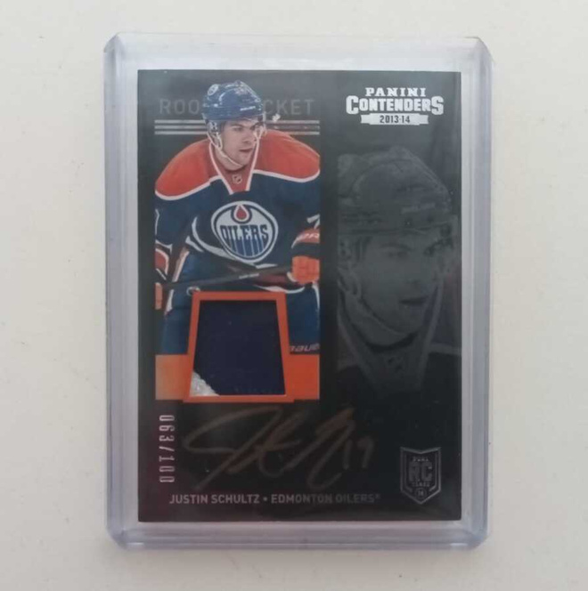 13-14 Contenders Justin Schultz RC Patch Signature /100