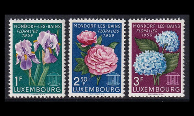 Luxemburg 606-8 ** Kukkia (1959)