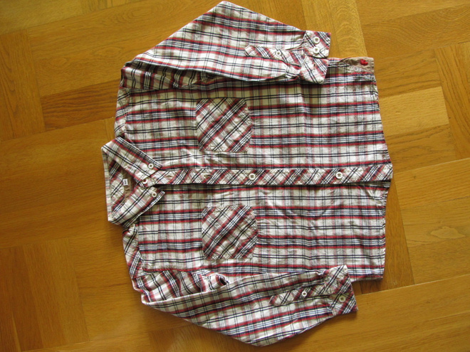 Lindex Fix ruudullinen pitkähihainen kauluspaita koko 122 !