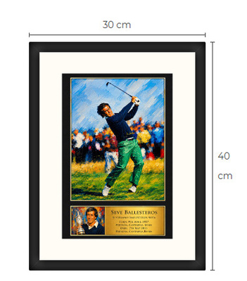 Uusi Seve Ballesteros art print kehystetty 30 cm x 40 cm