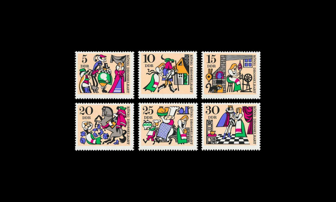 DDR 1323-8 ** Kuningas Rastaanparta -sadun kuvitusta (1967)