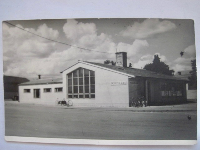 VANHA Postikortti Hamina Linja-Autoasema 1950-l
