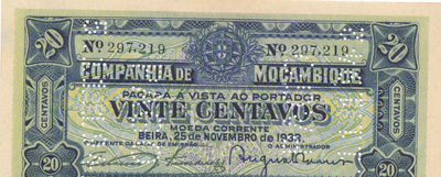 Mozambique 20 Centacos 1933 PR29 #397