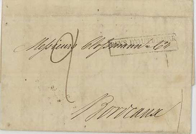Mexico 1835 kirje Tampicosta Bordeauxiin Ranskassa