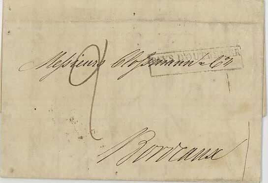 Mexico 1835 kirje Tampicosta Bordeauxiin Ranskassa