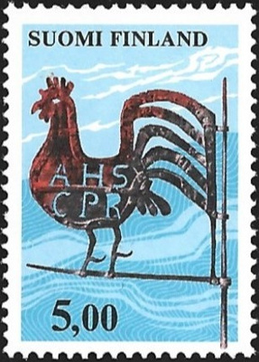 1977 Kuvamerkki Viirikukko 5,00 paperi yWT ** LaPe 797 b)