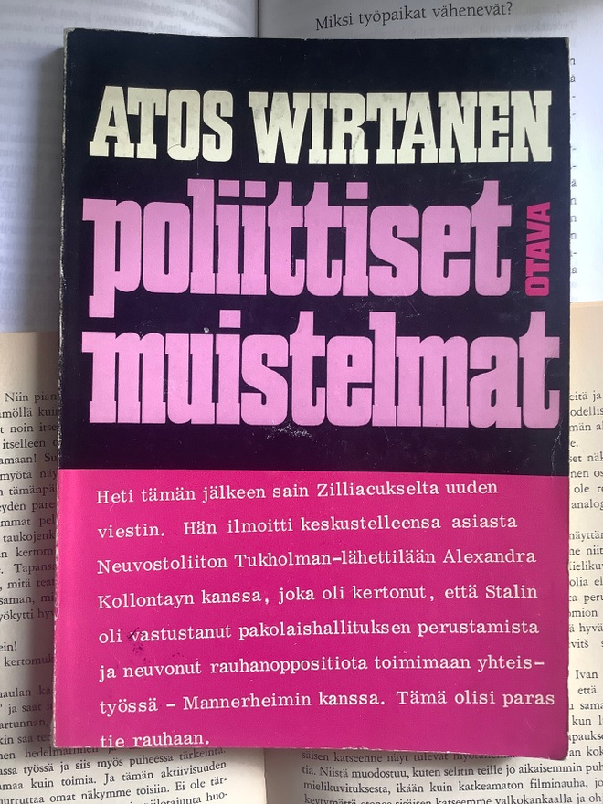 Atos Wirtanen - Poliittiset muistelmat (nid.)