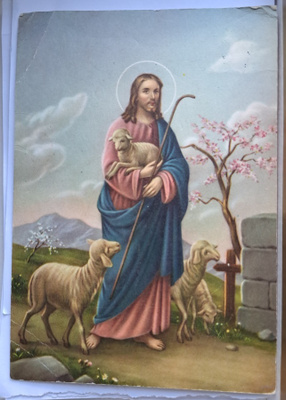 uskonnollinen, Jeesus lampaitten kanssa, kulkenut 1963