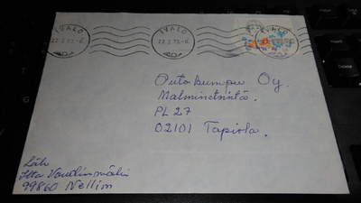 Ivalo kaunis rullaleima kuorella 1979 26/4