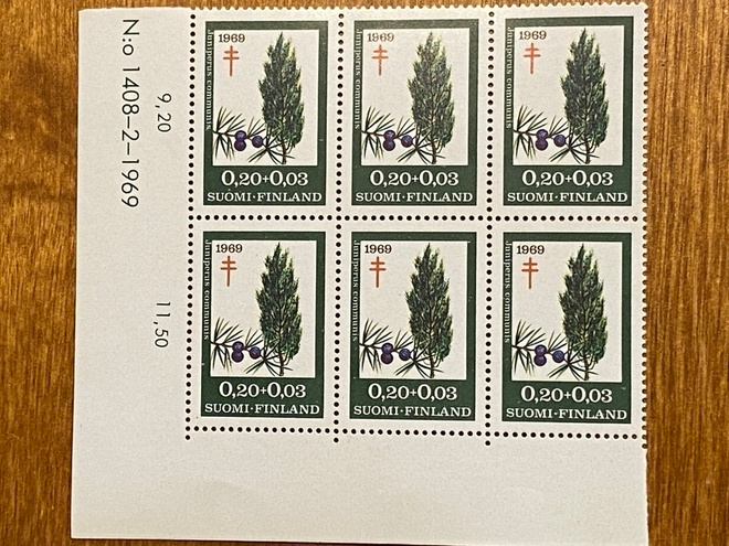 TUB 1969 0,20+ 0,03 NUMERO KUUSILO**