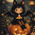 Halloween noitatytöllä lepakkoasu - pikkukuva 1