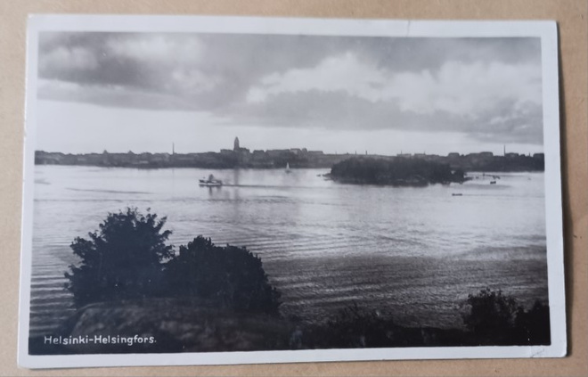 Helsinki nähtynä Suomenlinnasta / mereltä, p. 1928 Ruotsiin