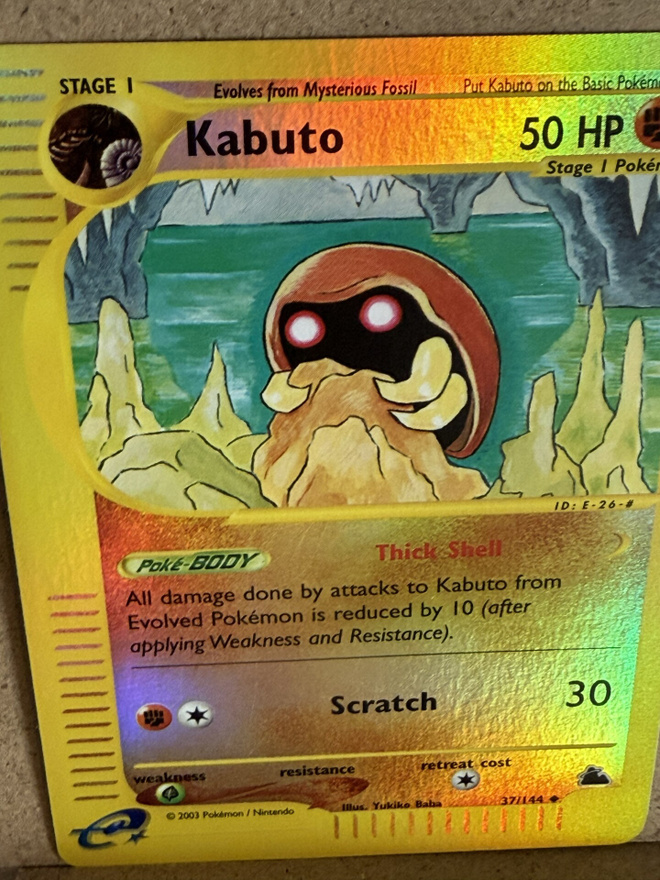 Kabuto 37/144 Reverse Holo – Skyridge (2003) Pokemon