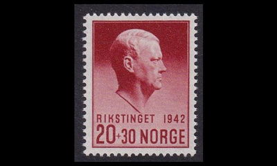 Norja 271 ** Vidkun Quisling Rikstinget-lisäpainama (1942)