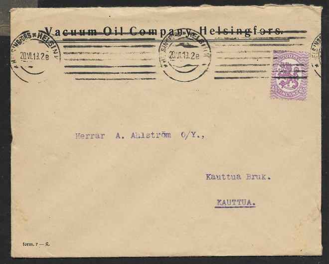 Postilä. - Saarinen 0,40mk (LAPE 72A) Helsinki 20.6.1919