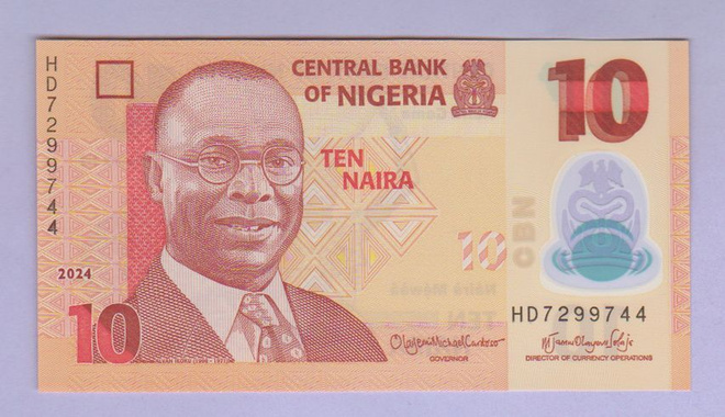 Nigeria 10 Naira v.2024 UNC P-39 (Polymer)