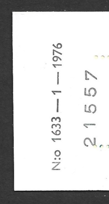 Automaattivihko AV 8 J tl2 1633-1-1976 yEG tarkastusluku 2
