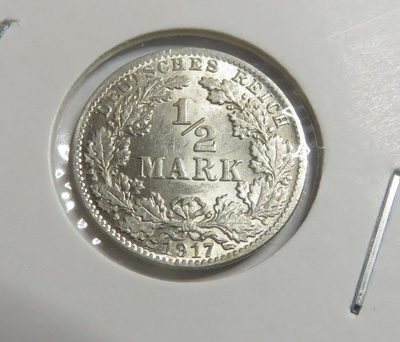 Saksa/Empire 1/2 mark 1917 D
