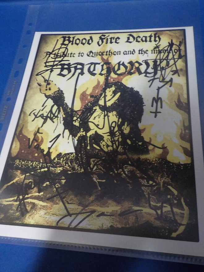 BLOOD FIRE DEATH KUVA YHDEKSÄLLÄ NIMMARILLA