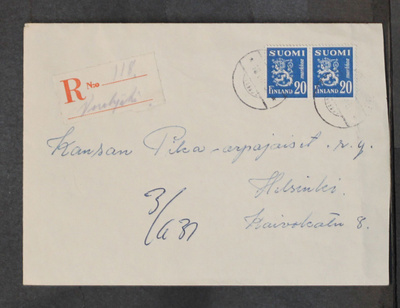 # 23746 # R.Vuolijoki kirje Helsinki - 1950