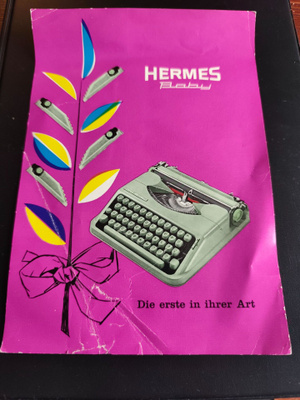 Hermes Baby kirjoituskone esite 1960-luku