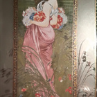 Vintage Goebel glass candler holder vase handpainted Summer - pikkukuva 1