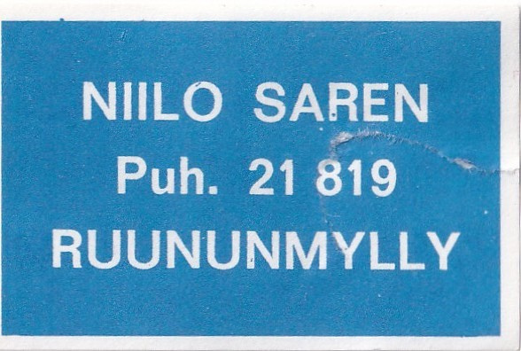 Ruununmylly, Niilo Saren     6/3