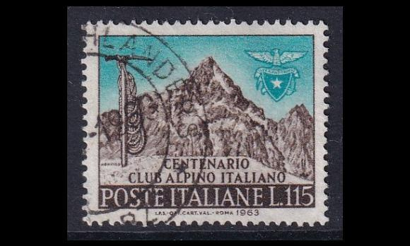 Italia 1142 o Alppiseura Club Alpino Italiano 100v (1963)