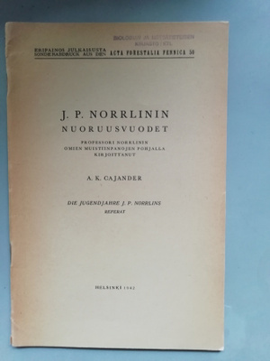 J. P. Norrlinin nuoruusvuodet