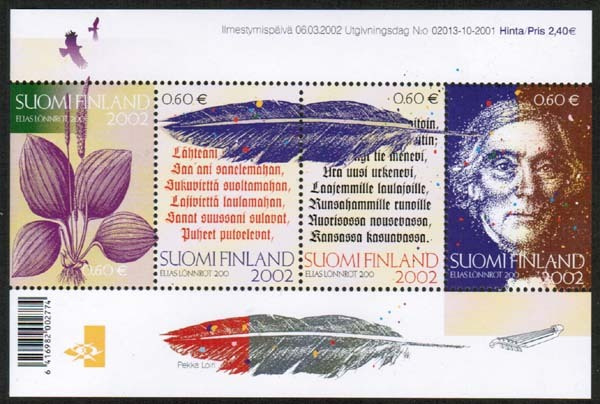 2002 Elias Lönnrot, postituore pienoisarkki.